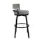 Armen Living Encinitas Outdoor Patio Counter Height Swivel Bar Stool in Aluminum and Wicker with Gray Cushions LCECBAGR26 - alternate 9